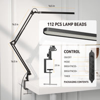 1 x RAW Customer Returns SKYLEO Desk Lamp LED Dimmable - 80cm Desk Lamp - Touch Control - 5 Color Modes X 11 Brightness Levels - 1300LM 112 Pcs Lamp Balls - Timmer Memory - 12W Office Lamp Desk - Black - RRP €29.5