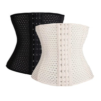 1 x RAW Customer Returns Waist trainer with soft steel rods - sports underbust corset - corset women - corset top - sexy corset - corset - waist cincher - shaper - waist shaper 3 rows of hooks, black beige, L  - RRP €19.66