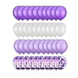 47 x RAW Customer Returns Gxhong Confetti Balloons, 60 Pieces White Purple Latex Balloons, 12 Inch Helium Balloons Latex Balloons with 4 Balloon Ribbons for Wedding Birthday Party Decorations Purple  - RRP €521.23