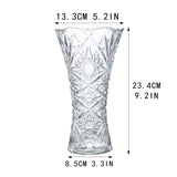 1 x RAW Customer Returns H D HYALINE DORA Clear Thick Glass Vase, 24cm Crystal Vase Large Table Vase Table Decoration, Home, Garden, Cafe Decoration, Wedding Decoration, Sunflower Pattern - RRP €20.16