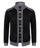 1 x Brand New Oralidera men s cardigan, stand-up collar, knitted cardigan, knitted fleece jacket, fleece jacket with zip, long-sleeved winter jacket, outdoor jacket, black, XL - RRP €32.45