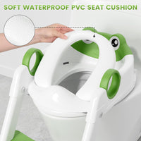 1 x RAW Customer Returns COOSEYA Frog-Shaped Children s Toilet Seat, Potty with Ladder for Children s Toilet, 2 in 1 for Boys and Girls Children s Toilet Seat with Ladder, Waterproof Mat and Non-slip Stool. - RRP €39.66