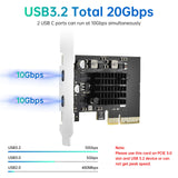 1 x RAW Customer Returns ELUTENG USB C PCIe Card 2 Ports 2 x 10Gpbs Compatible with PCIE X4 X8 X16, PCI-E USB C 3.2 Gen2 Expansion Card 20Gbps with Large Area Heatsink for Desktop PC Windows 11 10 8 7 XP - RRP €27.53