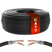 1 x RAW Customer Returns Mr. Tronic Cat 7 Ethernet cable 50m, 100 copper high-speed Ethernet cable, indoor bulk LAN network cable without RJ45 connector 28AWG, SFTP shielded internet cable 50 meters, black  - RRP €40.53