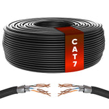 1 x RAW Customer Returns Mr. Tronic Cat 7 Ethernet cable 50m, 100 copper high-speed Ethernet cable, indoor bulk LAN network cable without RJ45 connector 28AWG, SFTP shielded internet cable 50 meters, black  - RRP €40.53