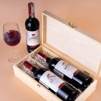 1 x RAW Customer Returns Creative Deco wine box wooden box Wine box for 2 bottles with lid and closure 35 x 20 x 9.5 cm Perfect for decoupage, storage, decoration or as a gift Made of natural pine wood - RRP €22.39