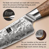 1 x RAW Customer Returns XINZUO AUS-10 Japanese steel 13cm utility knife, Damascus steel all-purpose knife hammered surface fruit knife kitchen, multifunctional paring knife chef vegetable knife - black walnut wooden handle - RRP €69.99