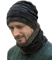 18 x Brand New Konphat Winter Hat Knitted Hat Men s Winter Beanie Hat Loop Scarf Women s Hat with Thick Fleece Lining Warm Unisex Beanie Hat Winter Scarf for Gifts A - Grey  - RRP €235.8