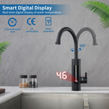 1 x RAW Customer Returns HOMELODY Instantaneous Water Heater 230V Electric Faucet, Black Kitchen Faucet with Instantaneous Water Heater Faucet, Camping, Kitchen Faucet 360 Swivel - RRP €68.56