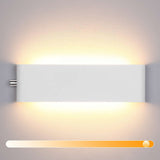 1 x RAW Customer Returns Lightess Dimmable LED Wall Light Indoor with Switch 15W Staircase Lamps Modern Wall Lamp White Up Down Light IP44 Made of Pure Aluminum for Living Room Bedroom Hallway Stairs Warm White - RRP €29.86