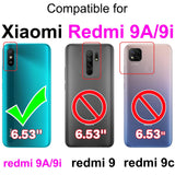 2 x Brand New SIENIANLINE Case for Xiaomi Redmi 9A Cell Phone Case Stand Function Card Slot Magnetic Closure Wallet, Flip Cover Foldable Shockproof Cell Phone Case for Xiaomi Redmi 9A - RRP €22.18