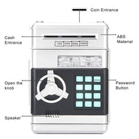 1 x RAW Customer Returns Auped Electronic Money Box with Password, Money Box Mini Money Box, Money Bank Passwords for Cash, Coins, Mini Coins, Best Gift for Children Silver  - RRP €22.99