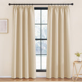 1 x RAW Customer Returns KGORGE Bedroom Curtains with Ruffle Tape Beige Opaque Thermal Curtain Blackout Curtains for Rail System Biscotti Beige Set of 2 220 x 140 cm H x W  - RRP €37.26