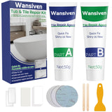 1 x RAW Customer Returns Wansiven Tile Repair Set White, Enamel Repair Set, Waterproof and Leak-Proof Ceramic Repair Set, Sink Repair Set for Repairing Scratches, Holes, Cracks 100g - RRP €16.72