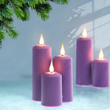 1 x RAW Customer Returns yunsheng Rechargeable LED Candles with 10-Key Remote Control, Outdoor Waterproof Flameless Candles with 6 8H Timer, Roman Pillar Candles in a Set of 6 5.1x10.5 14 16.5cm , Purple, Type-C - RRP €21.02