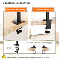 1 x RAW Customer Returns PUTORSEN monitor mount 2 monitors, for 13-32 inch flat curved screen, height adjustable screen mount 2 monitors, tiltable, swiveling, rotating dual monitor arm, 10kg arm, VESA 75 100 - RRP €45.98