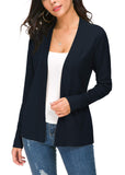 1 x RAW Customer Returns EXCHIC Women s Long Sleeve Thin Casual Knitted Coat Lightweight Cardigan L, Navy Blue  - RRP €33.25