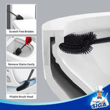 1 x RAW Customer Returns MR.SIGA Toilet Brush and Holder, Toilet Brushes with Wall Mounted Storage for Bathroom, Black - RRP €15.14