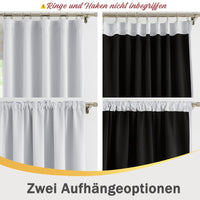 2 x Brand New Treatmentex set of 2 opaque curtains with ruffle tape, thermal curtain, cold protection, blackout curtains for bedroom, living room, greyish white, 175 x 140 cm H x W  - RRP €70.56