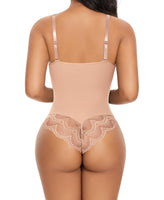 1 x RAW Customer Returns YARRCO Shapewear Women s Bodysuits Tummy Control Body Shaper Figure-shaping Underwear Shaping Corset Body Shaper Lace Corset Briefs Thong String Beige, L  - RRP €37.3