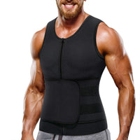 1 x RAW Customer Returns Bingrong Men s Sauna Vest Slimming Shapewear Men Neoprene Compression Vest for Slimming Sweating with Zipper for Sports Fitness Black 2.0, L  - RRP €26.77