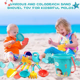 10 x Brand New Shinybox Beach Games for Children, 18 Pieces Sand Travel Toys, Beach Games with Sand Buckets, Sand Shovel, Rake, Beach Castle Mold, Outdoor Toys for Children - RRP €204.0