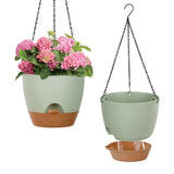 2 x Brand New Diivoo 22 cm Flower Pot with Irrigation System, Flower Pots Set with Multi-Mesh Drainage Holes Removable Base for Indoor and Outdoor Garden Plants and Flowers, 2 Pack Self Watering Pot - RRP €31.98