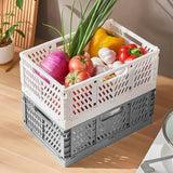 1 x RAW Customer Returns Frepea Pack of 2 Storage Baskets Gray Folding Boxes Foldable Stable Storage Box Plastic Folding Basket for Kitchen Children s Room Office Grey  - RRP €19.15