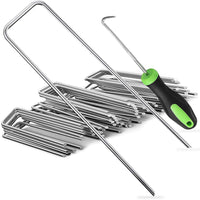 1 x RAW Customer Returns Graxury 200 pieces 20 cm 3 mm heavy garden nails steel posts - galvanized steel staples for securing weed fleece, nets and pipes with 1 hook - RRP €38.99