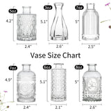 1 x RAW Customer Returns Glass Bud Vase Glass Vase Set of 12 Small Embossed Flower Mini Glass Bottles for Home Wedding Office Restaurant Decor Modern Decor - RRP €25.95