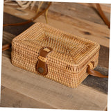 1 x RAW Customer Returns TENDYCOCO 2 Pieces Rattan Bag Women s Handbag Clutch Boho Leather Bag Rattan Fabric Rattan Bag with Shoulder Strap Boho Fabric Shoulder Bag, as shown in the picture., 19x13cm - RRP €58.8