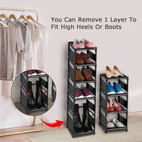 1 x RAW Customer Returns esonstyle 10 levels shoe rack narrow metal shoe rack for 10 pairs high shoe rack space saving shoe storage for living room entrance area hallway and wardrobe - RRP €21.99