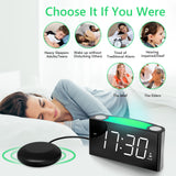 1 x RAW Customer Returns Vibration alarm clock for the deaf and deep sleepers, alarm clock with loud alarm, bed shaker, large LED display and dimmer, color changing night light, USB charger, battery backup, desk bedroom travel alarm clock - RRP €25.2