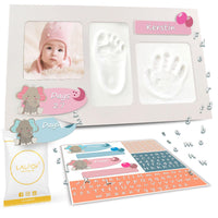 1 x RAW Customer Returns LALFOF Baby Hand and Footprint Frame with NAME. Gift idea for newborn boy, gift for newborn girl. Baby hand and foot prints, gift idea for baby girl, baby birth list, baby shower - RRP €20.99