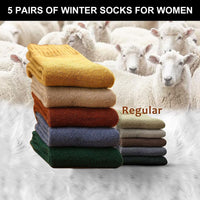 1 x Brand New Butyeak Thermal Multicolor Wool Socks, Women s Warm Socks, 5 Pairs Thermal Wool Winter Socks, Warm Wool Winter Socks, Women s Wool Socks - RRP €22.8