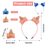 1 x Brand New 4 Pairs of Hair Clips with Bows and 2 Pieces Glitter Hair Bands Set, Bow Hair Bows Cute Hair Accessories for Girls Halloween Cosplay Birthday Party Accessories Blue, Orange  - RRP €18.0