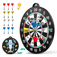 1 x RAW Customer Returns Doloowee 14pcs Double Sided Magnetic Kids Dartboard Set Large Size Boys Toys Dart Boards with 12 Darts Indoor Outdoor Party Games Toys Gifts - RRP €26.99