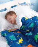 1 x RAW Customer Returns Sivio Weighted Blanket for Children, Soft Cuddly Duvet for Naturally Soothing and Healthy Sleep, Gift for Boys and Girls, 2.3 kg, 90 x 120 cm, Dinosaur, Blue - RRP €40.33