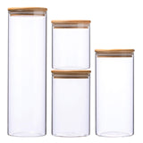 1 x RAW Customer Returns Leaf House Glass Container 10cm Storage Jars Storage Jar made of Borosilicate Glass with Lid Set of 4  - RRP €32.68