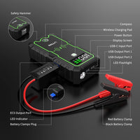 1 x RAW Customer Returns UTRAI Car Battery Starter 12V 3600A 27000mAh, with 10W Wireless Charging for the Smartphone, Emergency Car Starter up to All Gas or 8.5L Diesel with LCD Display Battery Starter - RRP €78.68