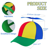 1 x RAW Customer Returns Aomig Propeller Hat, Colorful Propeller Hat, Helicopter Hat Propeller Cap, Helicopter Cap, Baseball Cap Party Hat for Adults - Size Adjustable - RRP €9.34