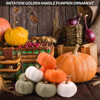 1 x Brand New Artificial Pumpkins,12pcs Assorted Autumn Pumpkins Orange White Pumpkins Autumn Harvest Fake Pumpkins for Halloween Thanksgiving Wedding Party Table Decorations - RRP €10.61