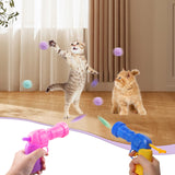 1 x Brand New XiyaxiVici Cat Toys Toy Gun 100pcs Interactive Cat Toy Balls Stretch Plush Ball Toys Interactive Launch Training Set for Indoor Pet Cats Dogs - RRP €20.4