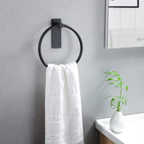 1 x RAW Customer Returns ZUNTO Towel Ring Black Towel Holder Ring Without Drilling Towel Rail for Kitchen and Bathroom, Self-Adhesive Stainless Steel - RRP €14.11