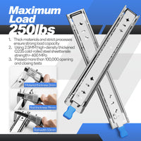 1 x RAW Customer Returns SHUHANG drawer rails heavy duty drawer extension full extension 350mm with lock drawer extension rails ball bearing load capacity 120 KG loading capacity side mounting 1 pair 2 pieces  - RRP €46.9