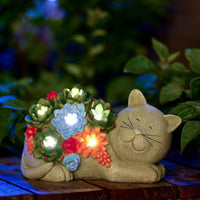 1 x RAW Customer Returns Yeomoo Solar Cat Decoration Figure Garden Decoration for Outdoors - with Succulent Solar LED Solar Lights Funny Cat Gift for Cat Lovers Women Birthday Gift Garden Balcony Room Decoration - RRP €39.98