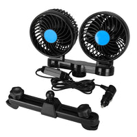 1 x RAW Customer Returns SUPAREE Vehicle Rear Seat Fan, Car Fan, 12V with 360 Rotating Double Head Adjustable Speed Rear Seat Air Fan - RRP €29.5