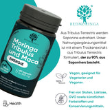 1 x RAW Customer Returns RedMoringa Tribulus Terrestris Supplement 90 Steroid Saponins Energy Booster Organic Moringa and Maca Muscle Mass Support Tribulus High Dosage 100 Natural Made in Italy 60 Capsules  - RRP €27.17