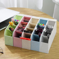 1 x RAW Customer Returns YSTJKD Stationery Pen Holder Box Pack of 5 Pen Holder Storage Box Pen Storage Box with 4 Compartments Multifunctional Desk Organizer for School Home Office - RRP €20.59