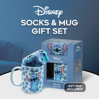 1 x RAW Customer Returns Disney Cup and Socks Women s Set Stitch Gift Set Blue Stitch  - RRP €19.99